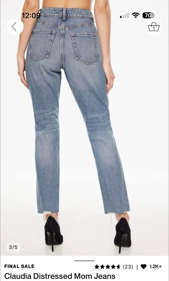 Dynamite Claudia Distressed Mom Jeans – Size 8 image indicator(5)