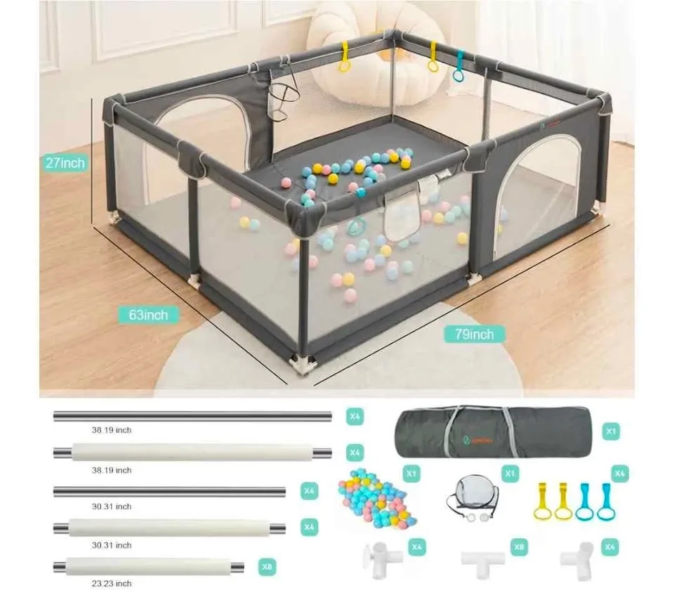 Baby Playpen 79" x 63" Extra Large Playard image indicator(6)