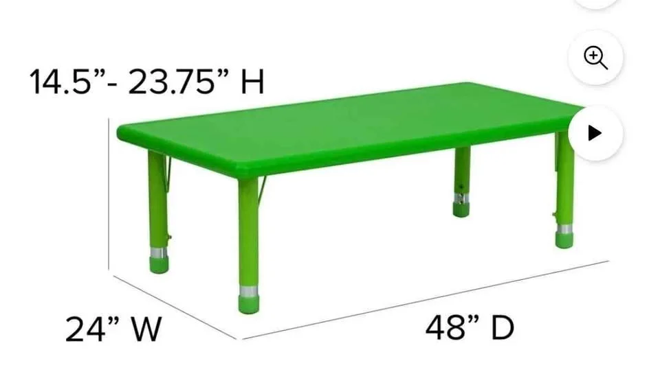 Flash Furniture Childs Table with 6 Green chairs image indicator(3)