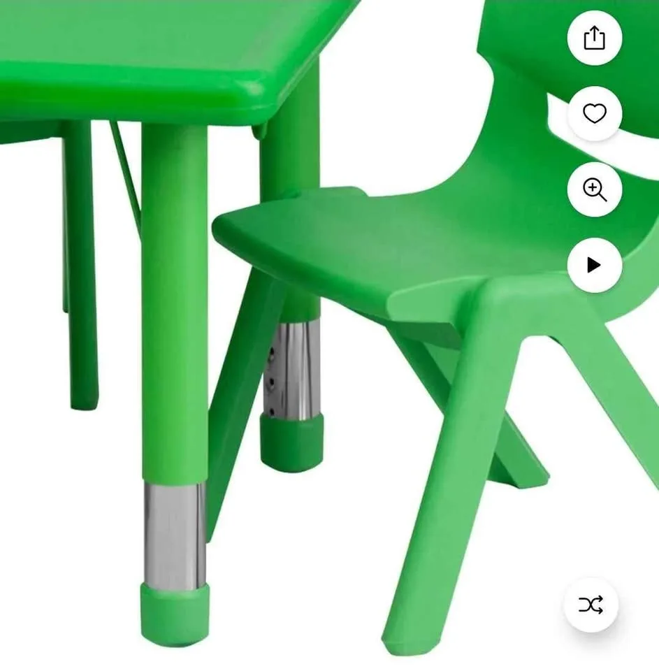 Flash Furniture Childs Table with 6 Green chairs image indicator(6)