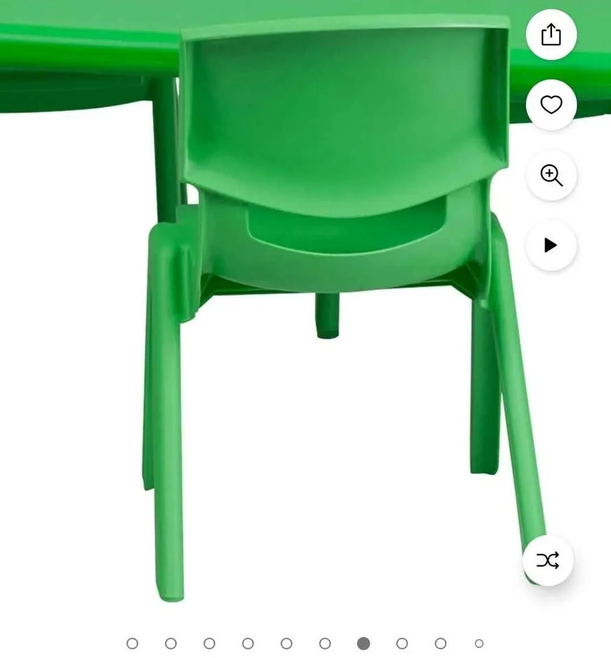 Flash Furniture Childs Table with 6 Green chairs image indicator(7)