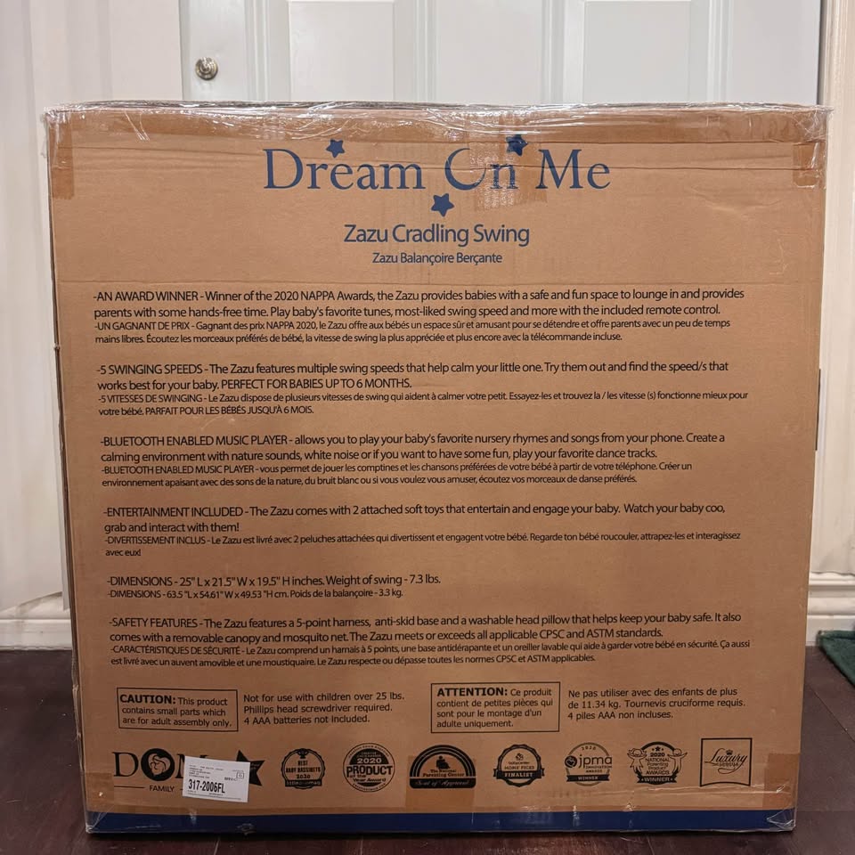 Dream On Me Zazu Baby Swing/Rocker - Like New! - photo 2