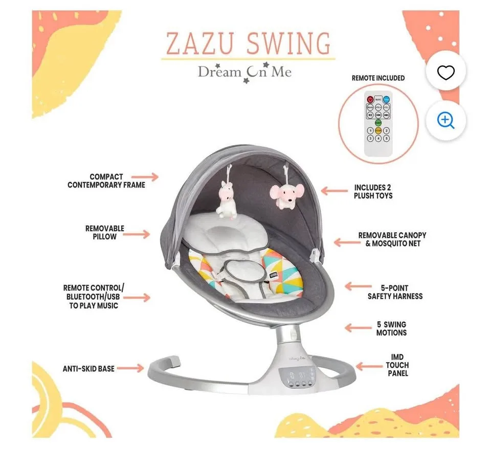 Dream On Me Zazu Baby Swing/Rocker - Like New! image indicator(9)