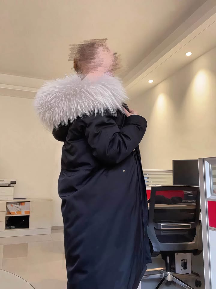 Luxury Women Winter Coat Parka Black Jacket Detachable Fur M/L - photo 4