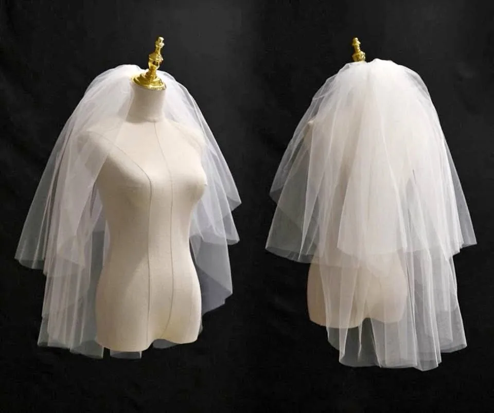 2-Layer Wedding Veil Bridal Accessories Tulle Veil with Comb thumbnail