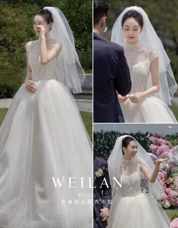 2-Layer Wedding Veil Bridal Accessories Tulle Veil with Comb image indicator(2)