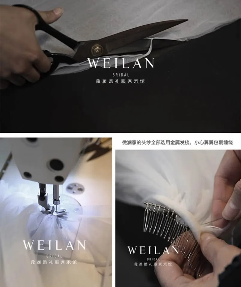 2-Layer Wedding Veil Bridal Accessories Tulle Veil with Comb image indicator(5)