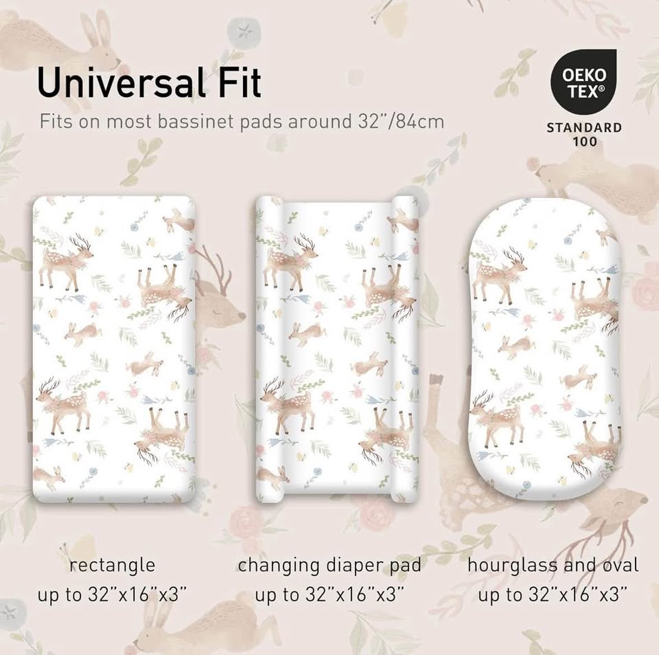 Baby Bassinet Crib Sheets 4 Pack – 32x16 - photo 2