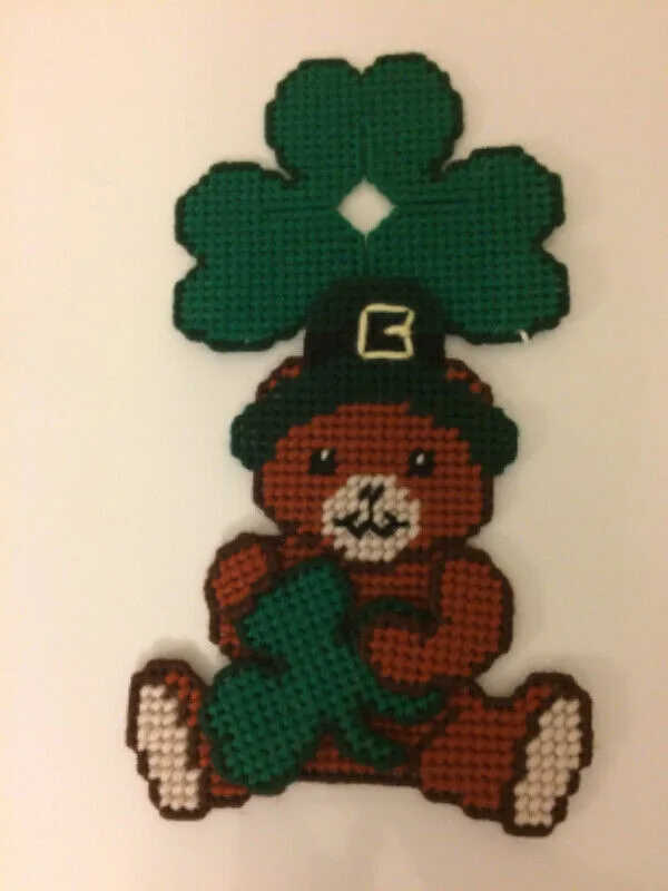 New Teddy Bear Clover Door Hanger Decoration For Sale thumbnail
