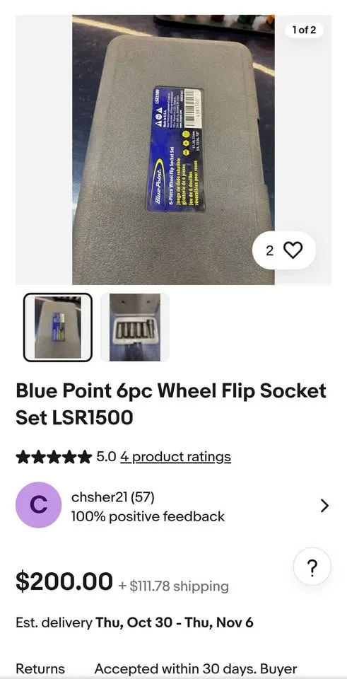 6 pc Standard/Twist Wheel Flip Socket Set (Blue-Point) image indicator(6)