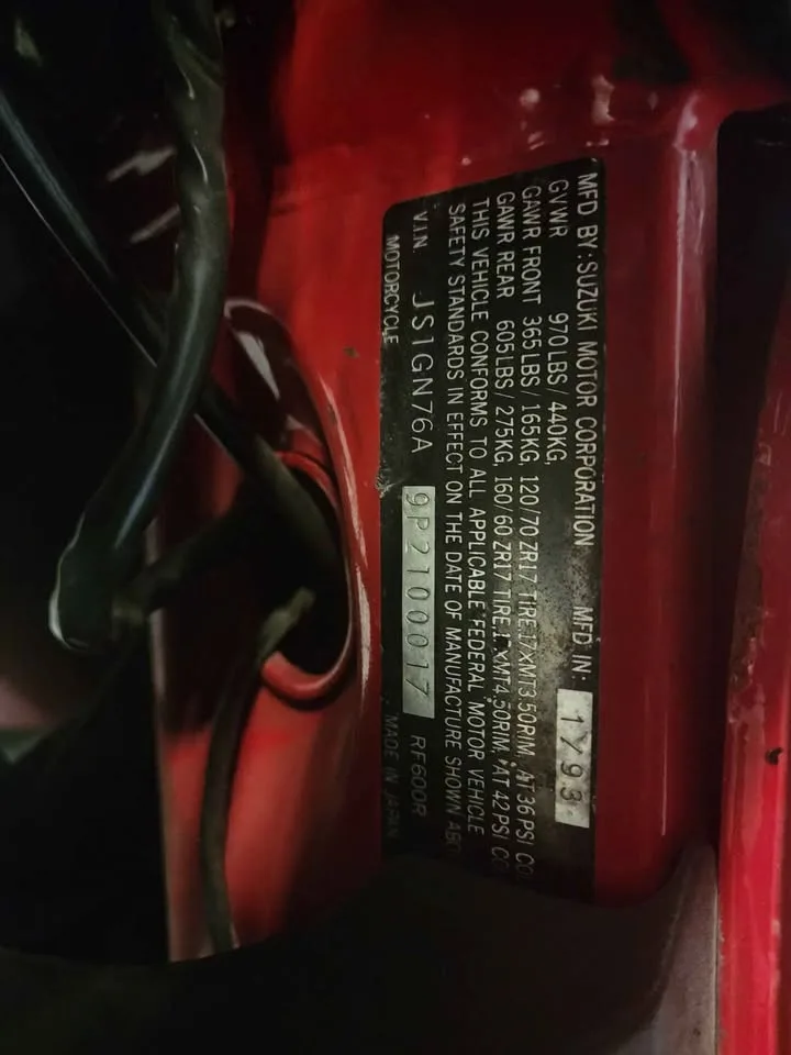 Selling 1993 Suzuki RF600R 600cc image indicator(6)