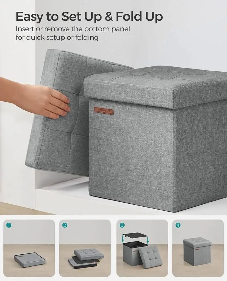 Brand New Light Gray Storage Cube - FOOTREST OTTOMAN image indicator(5)