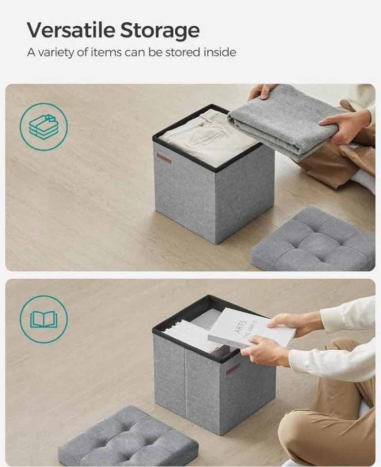 Brand New Light Gray Storage Cube - FOOTREST OTTOMAN image indicator(6)