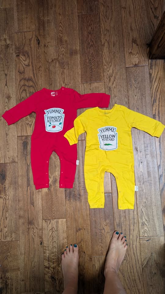 YSCULBUTOL Twins Bodysuit Ketchup Mustard 7-9 months - photo 5
