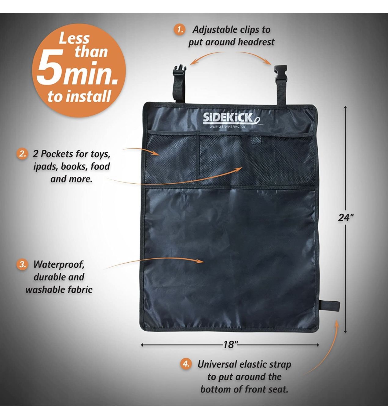 Kick Mats Car Seat Protectors with Pocket Organizers - Set of 2 - photo 3