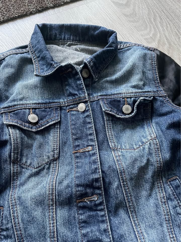 Faux Leather Jean Jacket Size Small - photo 2