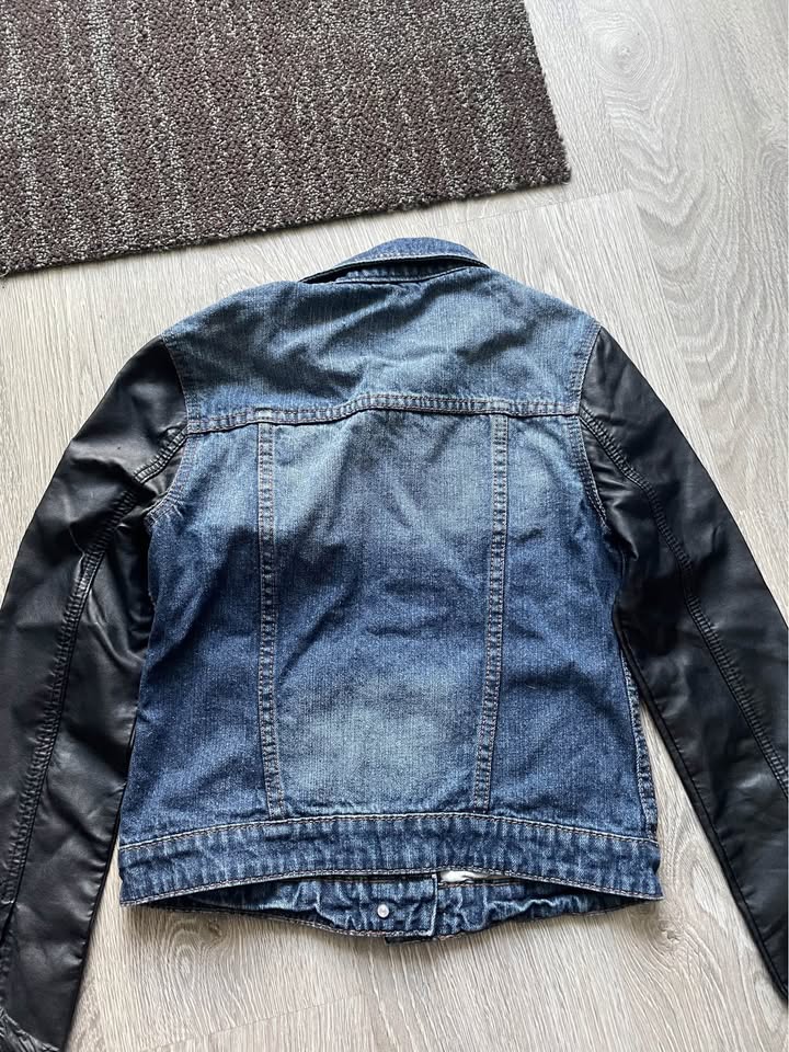 Faux Leather Jean Jacket Size Small - photo 3