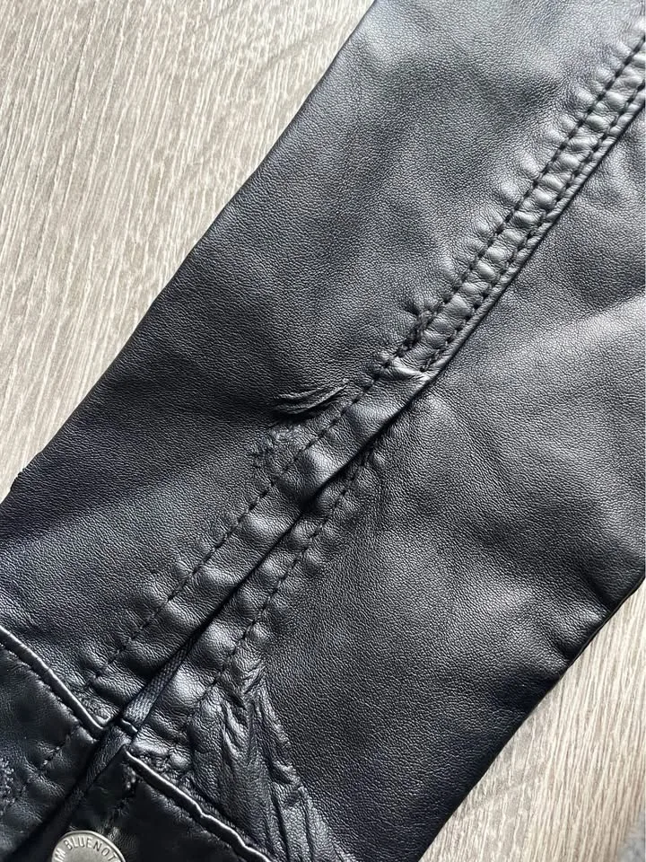 Faux Leather Jean Jacket Size Small image indicator(5)