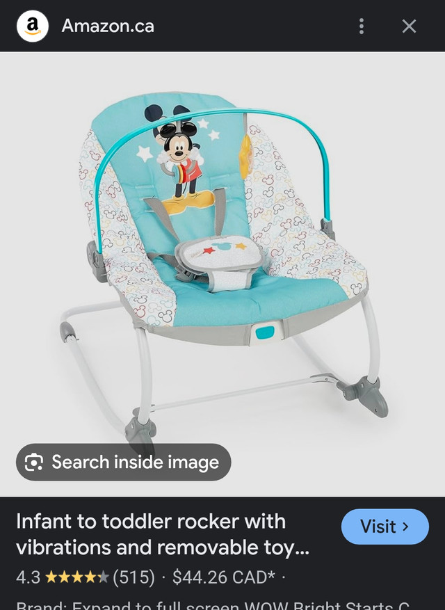 Mickey infant to toddler rocking chair