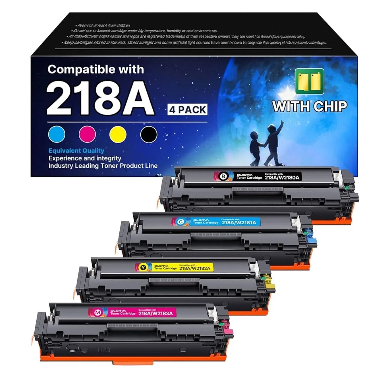 218A Toner Cartridges 4 Pack(with chip) Replacement for HP thumbnail