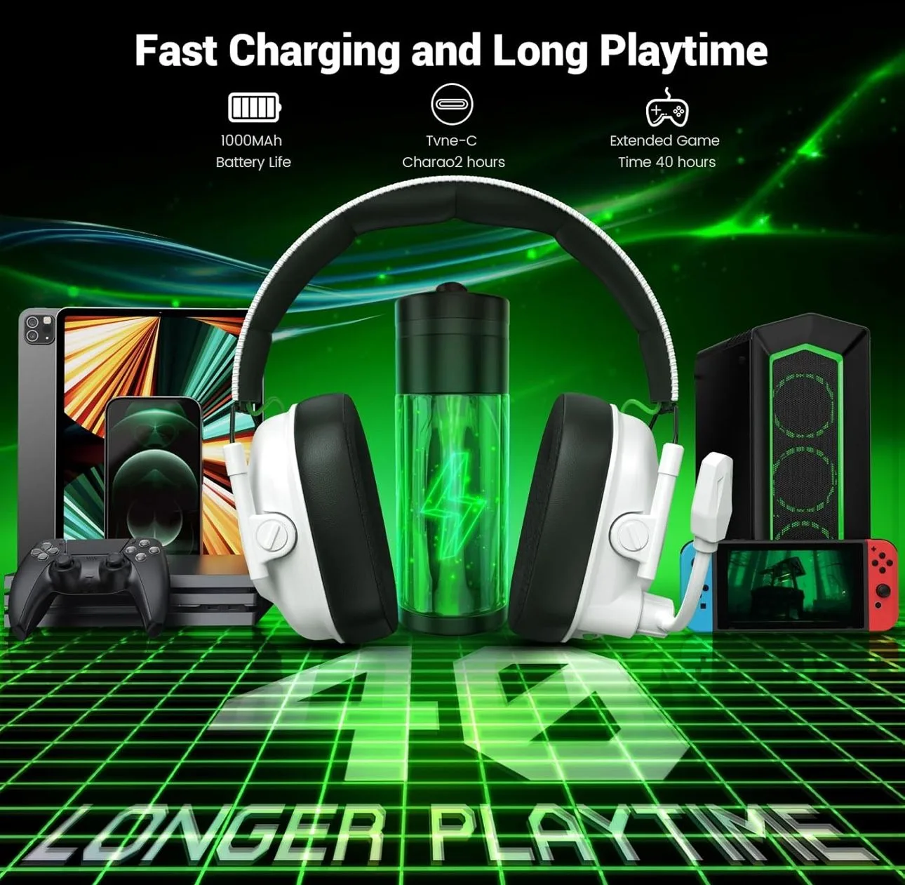 Wireless Gaming Headset with Noise Canceling Microphone image indicator(2)