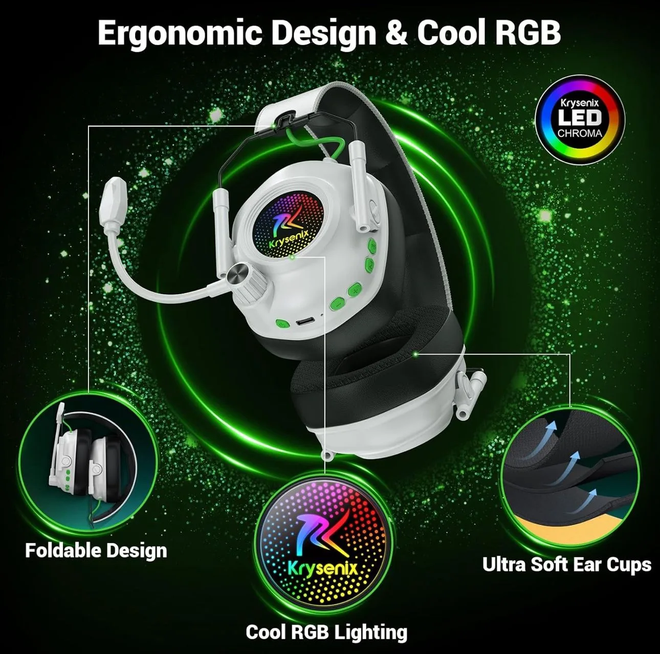 Wireless Gaming Headset with Noise Canceling Microphone image indicator(5)