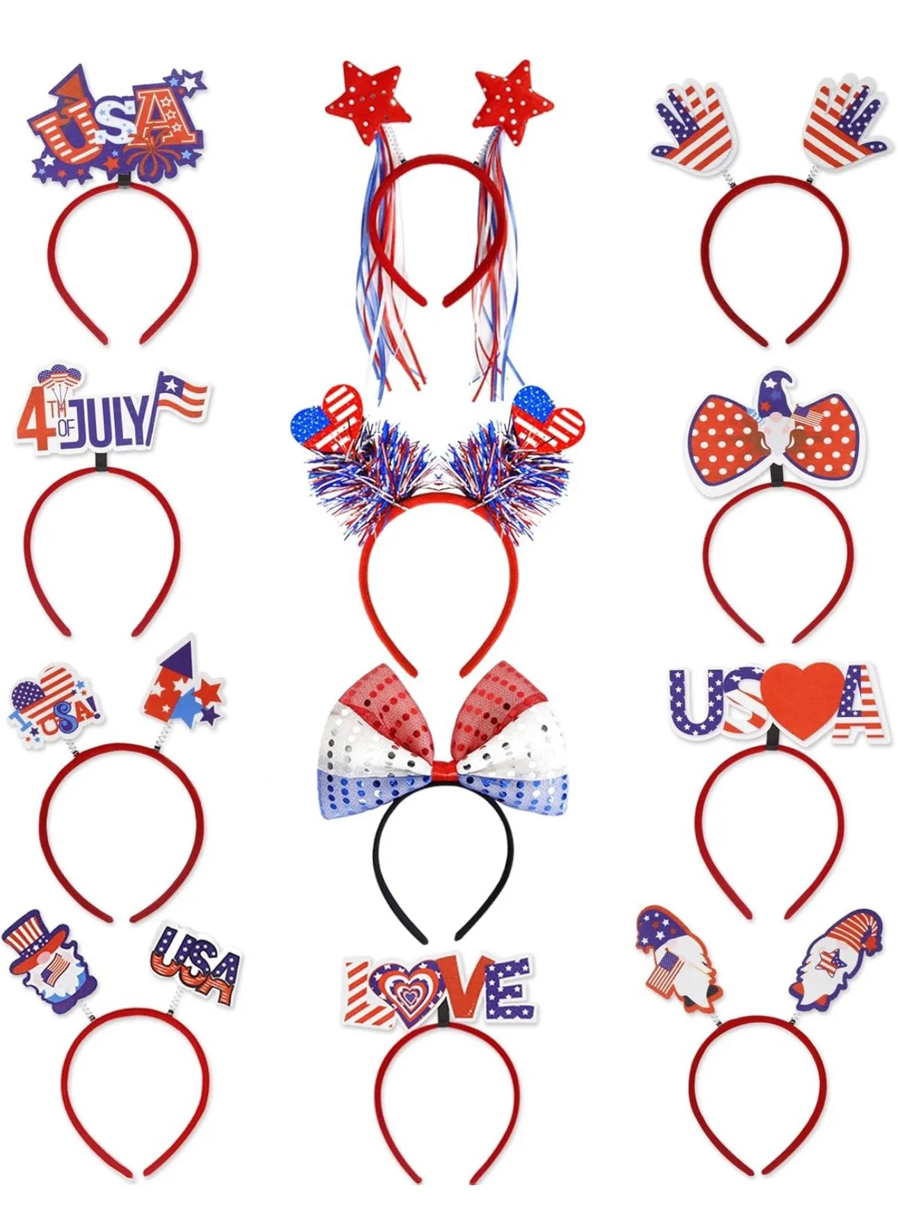 12 PCS】 4th of July Headbands 4th of July Accessories thumbnail