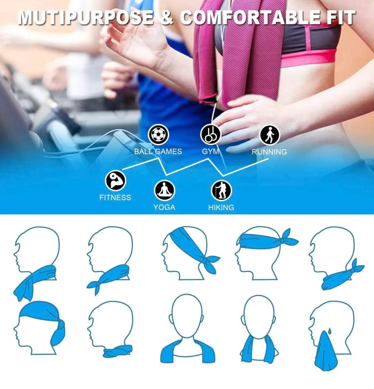 4 Packs Cooling Towel (40"x 12") image indicator(3)