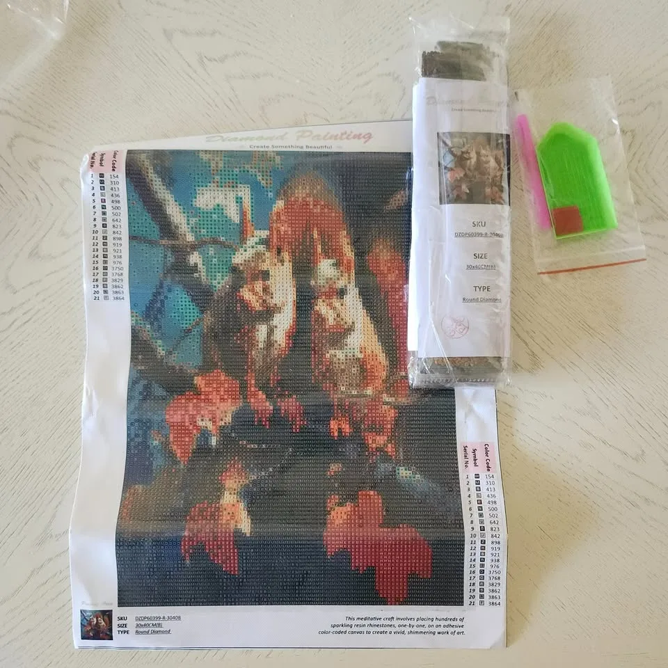 Diamond Dot Art Kits, Two Squirrels in Tree image indicator(6)