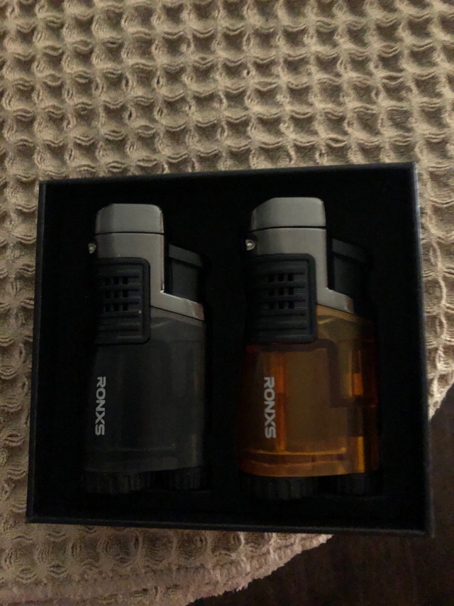 2 RONXS Triple Jet Flame Refillable Butane Torch Lighters New