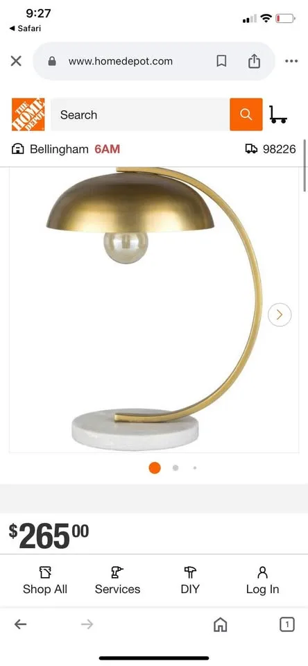 Brass and marble table lamp image indicator(2)