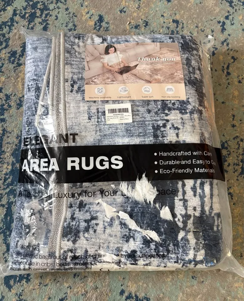 Brand new Modern Neutral Abstract Pattern Indoor Area Rug 5x8 ft image indicator(5)