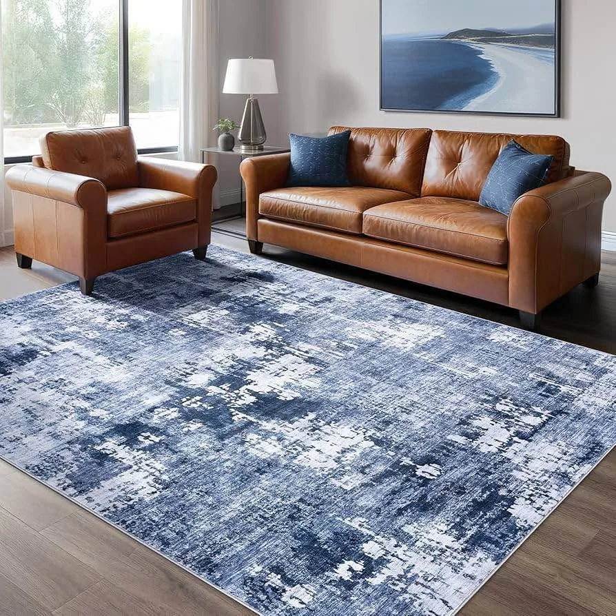 Brand new Modern Neutral Abstract Pattern Indoor Area Rug 5x8 ft image indicator(10)