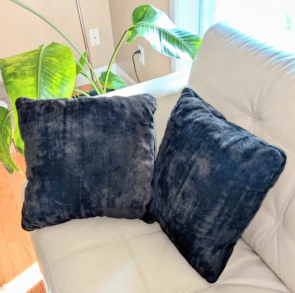 Pair of espresso brown chenille pillows