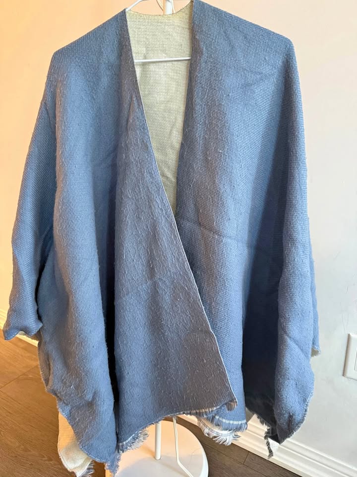 Blue Shawl/Poncho - Uniqlo