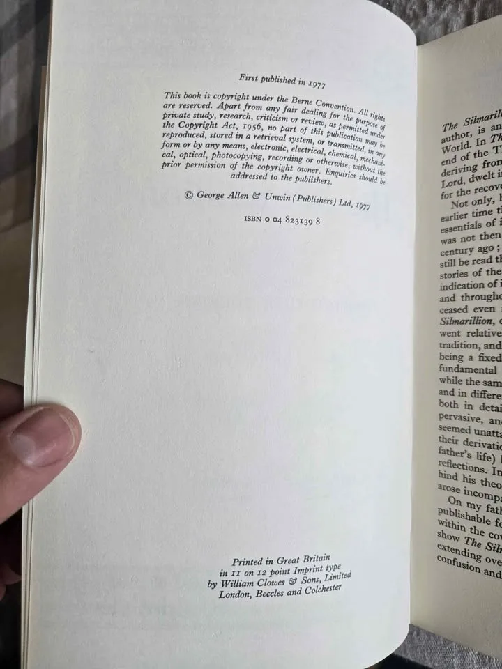 1977 JRR Tolkien The Silmarillion 1st ed Uk hardback image indicator(4)