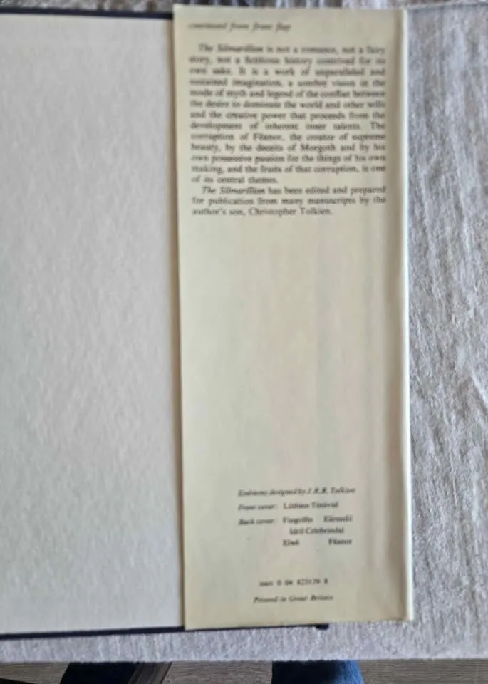 1977 JRR Tolkien The Silmarillion 1st ed Uk hardback image indicator(5)
