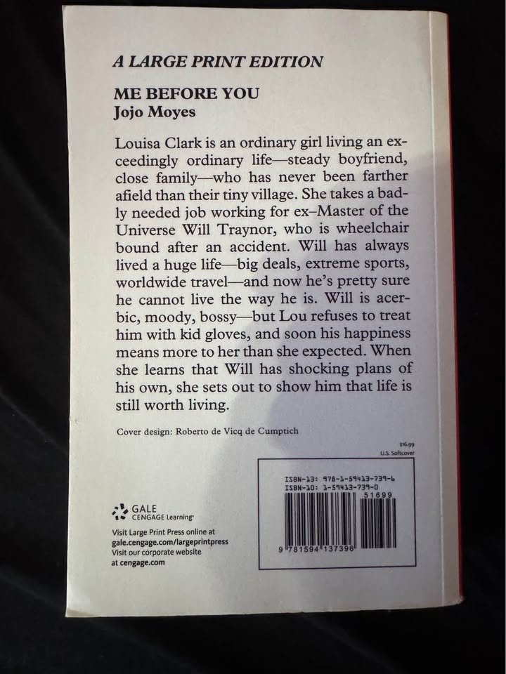 Me before you large print edition book - photo 2