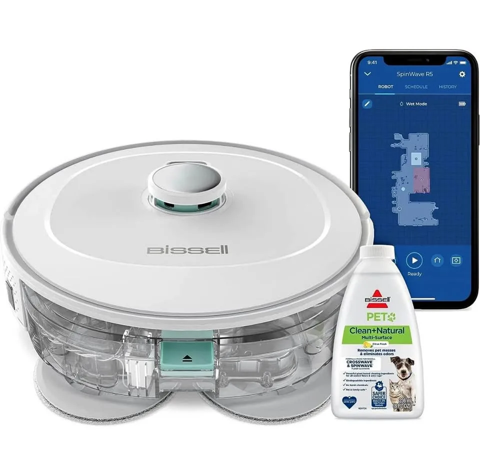 (New) BISSELL® SpinWave® R5 Robotic Mop & Vacuum, 3393,White thumbnail