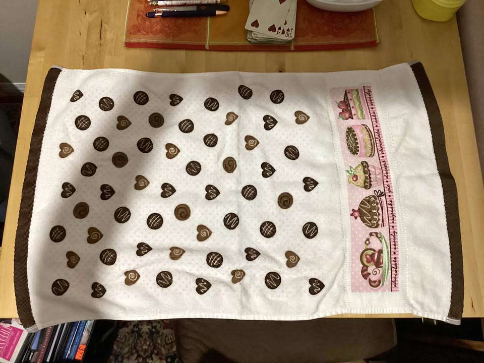 Cupcake and chocolate hand towel