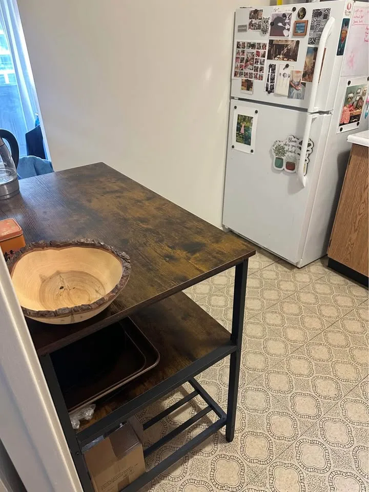 Rustic Brown & Black Kitchen Island / Bar Table image indicator(4)