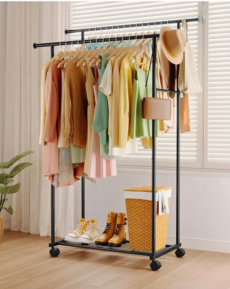 (New) Double Rods Clothes Rack thumbnail