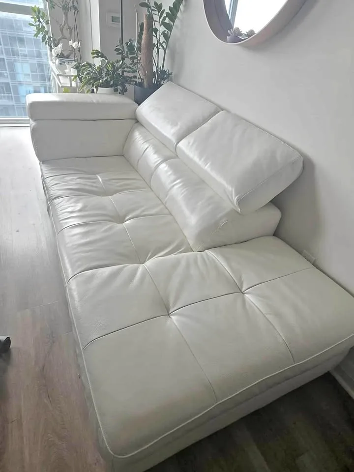 White Leather Couch thumbnail