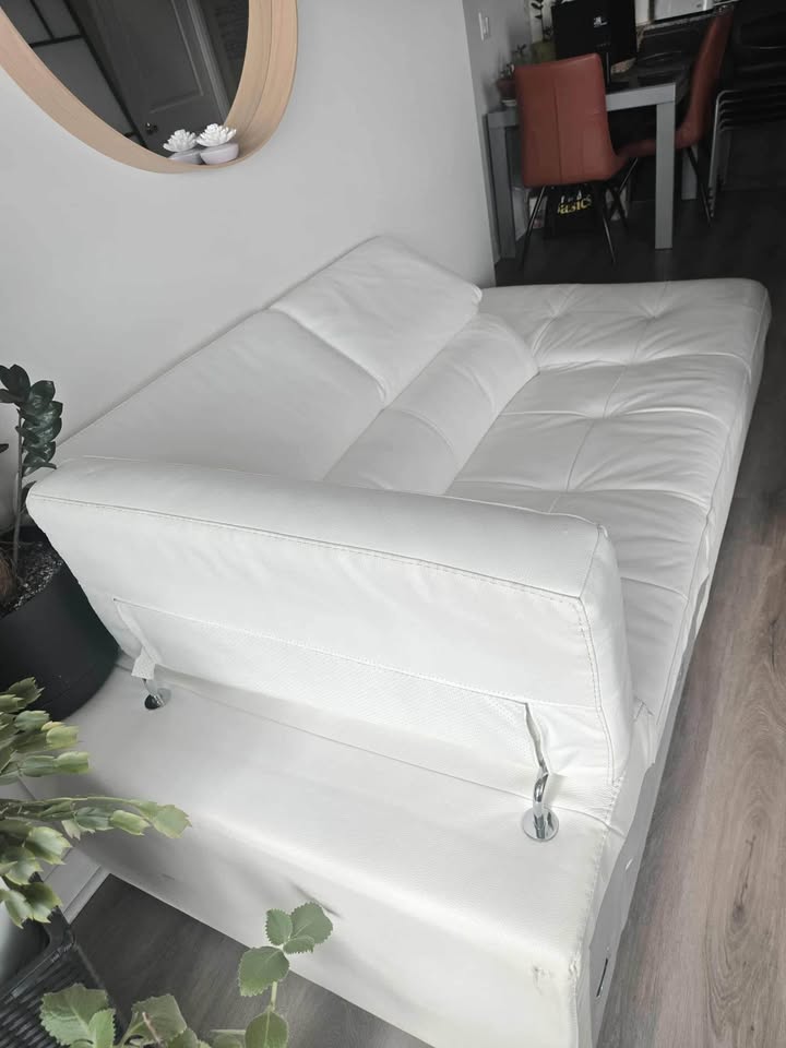 White Leather Couch - photo 2