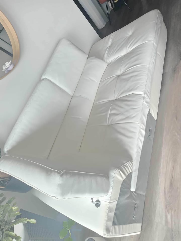 White Leather Couch - photo 4
