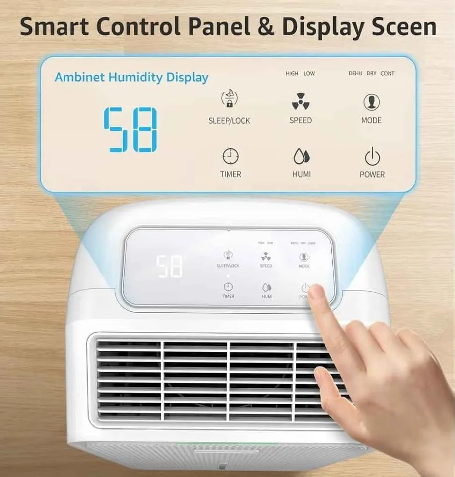 Dehumidifier for Basement with Drain Hose Max 34 Pints image indicator(8)