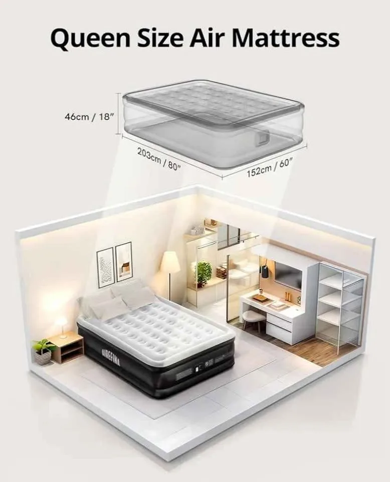 Airefina Queen Air Mattress with Built-in Pump image indicator(4)