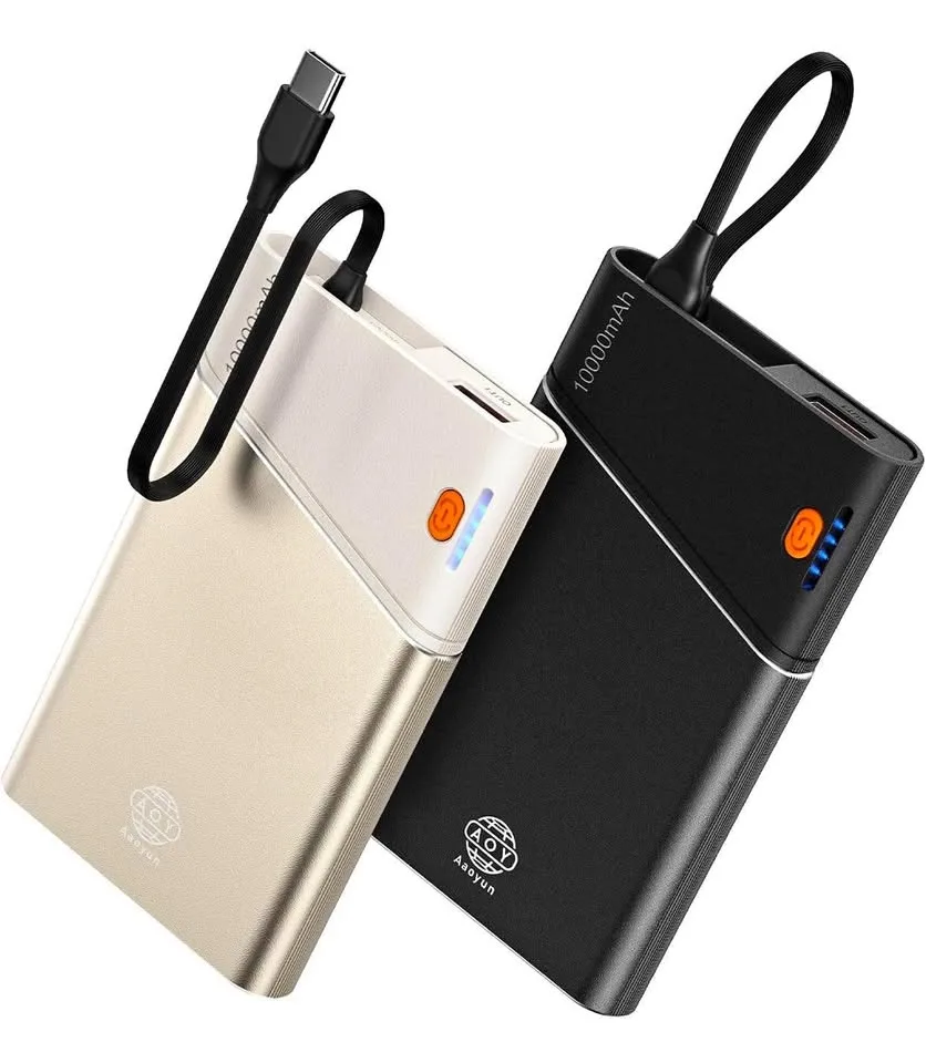 (2*Pack)Powerbank with Built-in USB C, 10000mAh 22.5W PD thumbnail