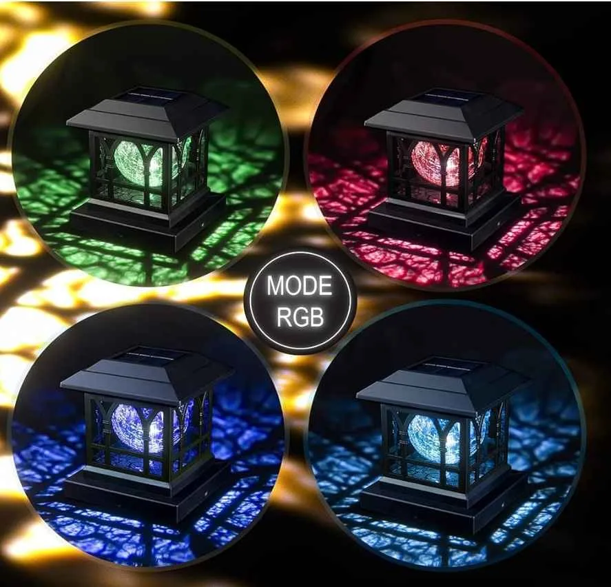 AEFRELEOHT Solar powered Post Cap Light, Model SL1688-8 image indicator(5)