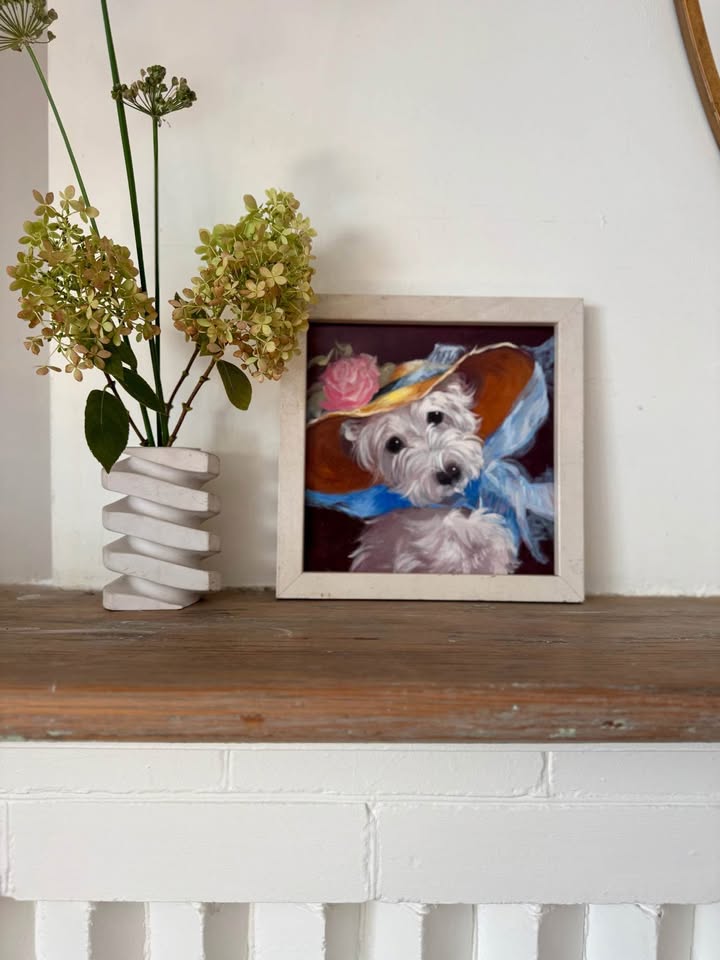Vintage Westie Dog Portrait Painting - photo 2